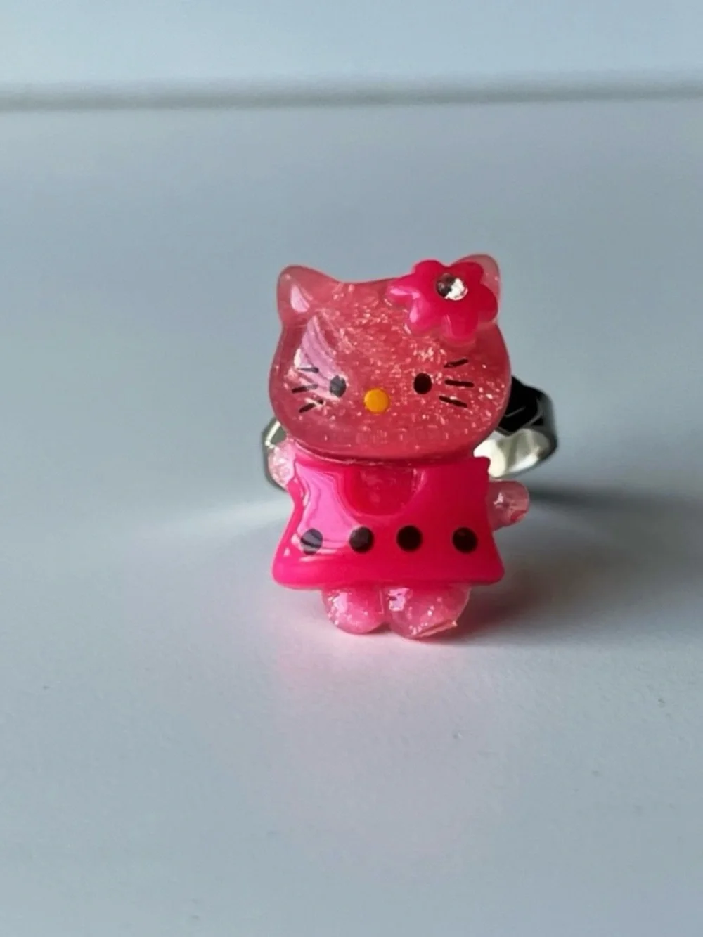 Cute Pink Hello Kitty Resin Ring